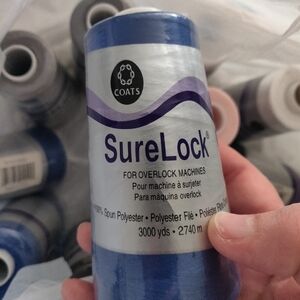 Coats SureLock Polyester Thread for Overlock Machines 15 Cone 3,000 Yard Spools